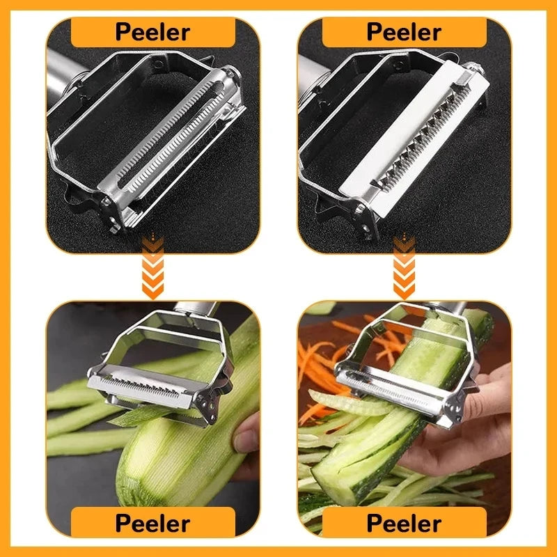 Pelador De Verduras De Doble Cabezal De Acero Inoxidable