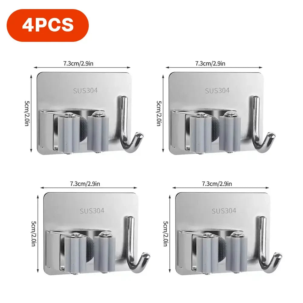 Soporte Autoadhesivo para Escobas y Fregonas